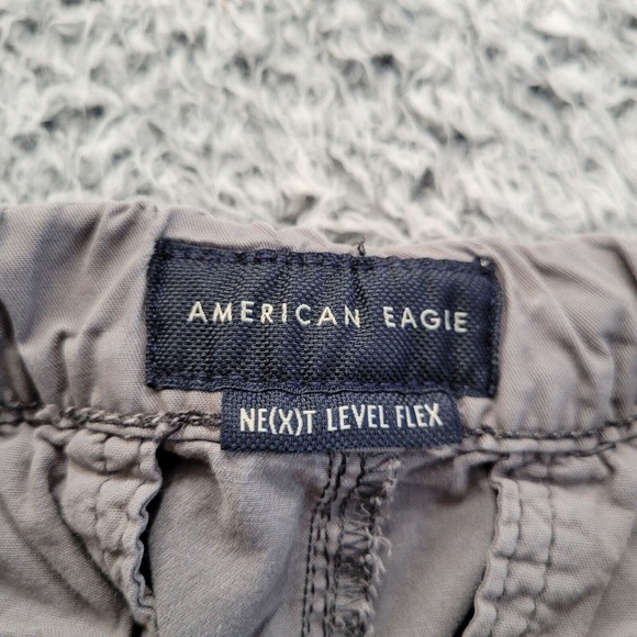 American Eagle Pants Mens Small Gray Joggers Tapered Lounge Drawstring Casual - Picture 4 of 10